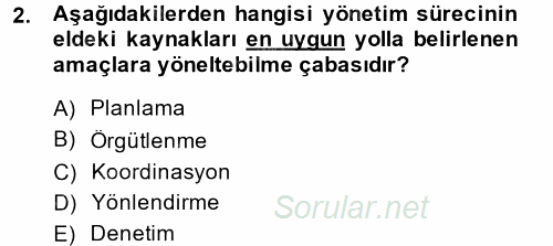 Kamu Mali Yönetimi 2013 - 2014 Dönem Sonu Sınavı 2.Soru