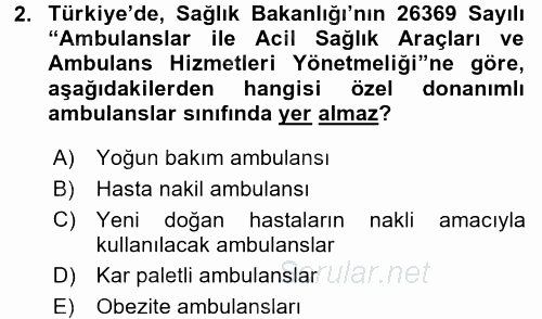 Afet Tıbbı ve Yönetim İlkeleri 2017 - 2018 Dönem Sonu Sınavı 2.Soru Afet Tıbbı ve Yönetim İlkeleri 2017 - 2018 Dönem Sonu Sınavı 2.Soru