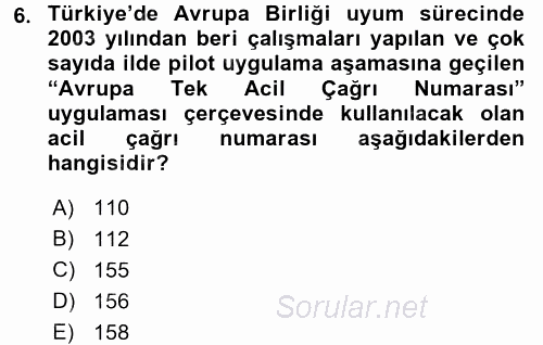 Afet Tıbbı ve Yönetim İlkeleri 2017 - 2018 Dönem Sonu Sınavı 6.Soru Afet Tıbbı ve Yönetim İlkeleri 2017 - 2018 Dönem Sonu Sınavı 6.Soru