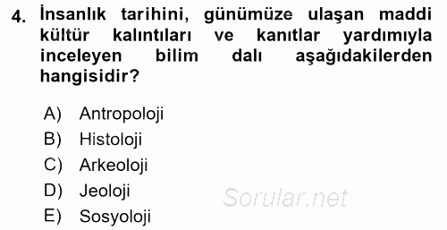 Eski Anadolu Tarihi 2017 - 2018 Ara Sınavı 4.Soru