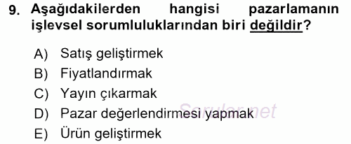 Halkla İlişkiler Uygulamaları ve Örnek Olaylar 2015 - 2016 Ara Sınavı 9.Soru