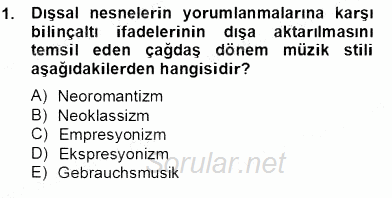 Okulöncesinde Müzik Eğitimi 2 2012 - 2013 Dönem Sonu Sınavı 1.Soru