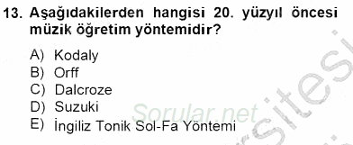 Okulöncesinde Müzik Eğitimi 2 2012 - 2013 Dönem Sonu Sınavı 13.Soru