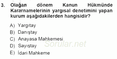 Veteriner Hizmetleri Mevzuatı ve Etik 2012 - 2013 Ara Sınavı 3.Soru