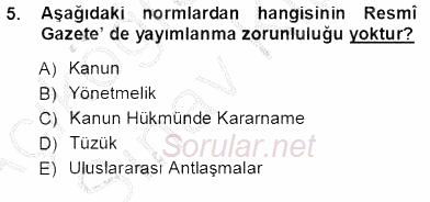 Veteriner Hizmetleri Mevzuatı ve Etik 2012 - 2013 Ara Sınavı 5.Soru