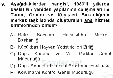 Veteriner Hizmetleri Mevzuatı ve Etik 2012 - 2013 Ara Sınavı 9.Soru