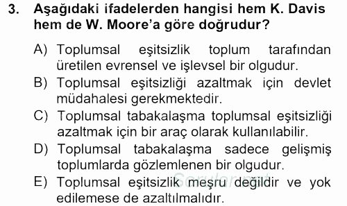 Modern Sosyoloji Tarihi 2012 - 2013 Dönem Sonu Sınavı 3.Soru