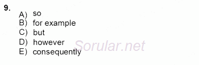 Bağlamsal Dilbilgisi 4 2012 - 2013 Dönem Sonu Sınavı 9.Soru