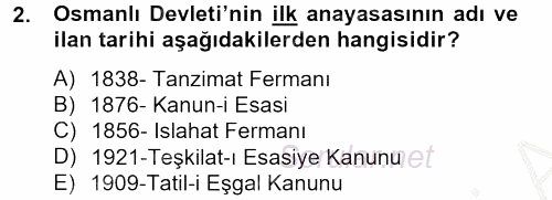Türk Siyasal Hayatı 2012 - 2013 Ara Sınavı 2.Soru