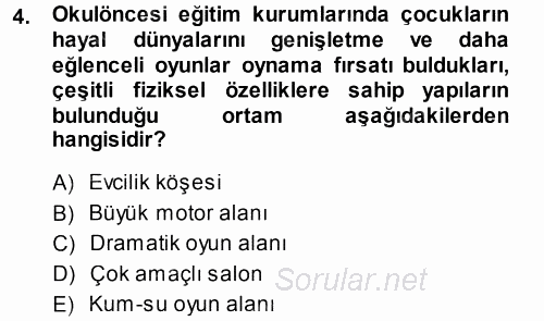 Özel Öğretim Yöntemleri 1 2014 - 2015 Tek Ders Sınavı 4.Soru