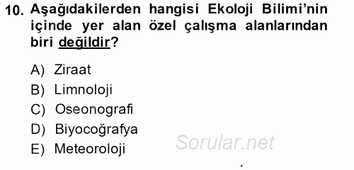 Enerji ve Çevre 2013 - 2014 Dönem Sonu Sınavı 10.Soru