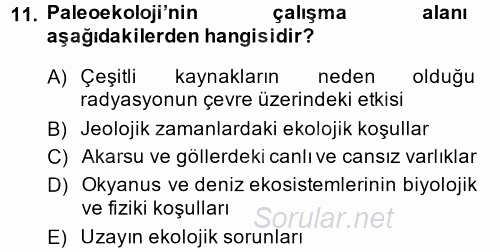 Enerji ve Çevre 2013 - 2014 Dönem Sonu Sınavı 11.Soru