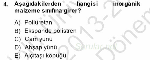 Enerji ve Çevre 2013 - 2014 Dönem Sonu Sınavı 4.Soru