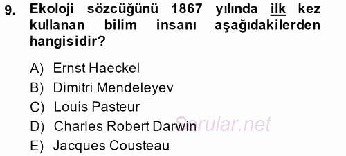 Enerji ve Çevre 2013 - 2014 Dönem Sonu Sınavı 9.Soru