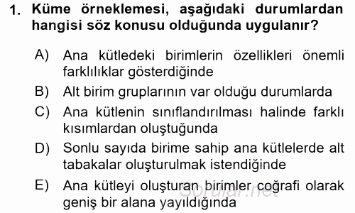 Coğrafi Bilgi Sistemleri İçin Temel İstatistik 2017 - 2018 Ara Sınavı 1.Soru