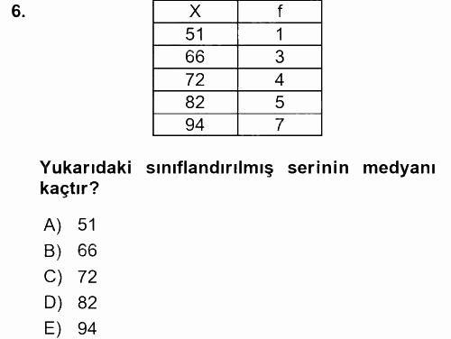 Coğrafi Bilgi Sistemleri İçin Temel İstatistik 2017 - 2018 Ara Sınavı 6.Soru