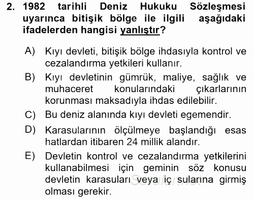 Uluslararası Hukuk 2 2015 - 2016 Dönem Sonu Sınavı 2.Soru