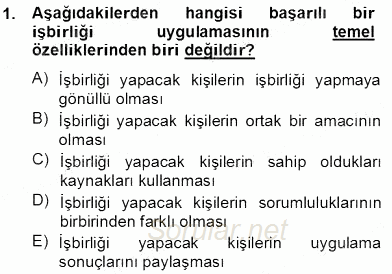 Özel Eğitim 2013 - 2014 Dönem Sonu Sınavı 1.Soru