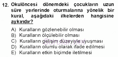 Özel Eğitim 2013 - 2014 Dönem Sonu Sınavı 12.Soru