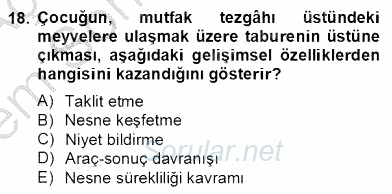 Özel Eğitim 2013 - 2014 Dönem Sonu Sınavı 18.Soru