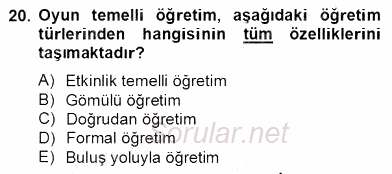 Özel Eğitim 2013 - 2014 Dönem Sonu Sınavı 20.Soru