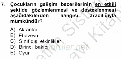 Özel Eğitim 2013 - 2014 Dönem Sonu Sınavı 7.Soru