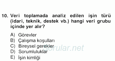 Örgütlerde İnsan Kaynakları Yönetimi 2012 - 2013 Ara Sınavı 12.Soru