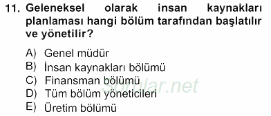 Örgütlerde İnsan Kaynakları Yönetimi 2012 - 2013 Ara Sınavı 13.Soru