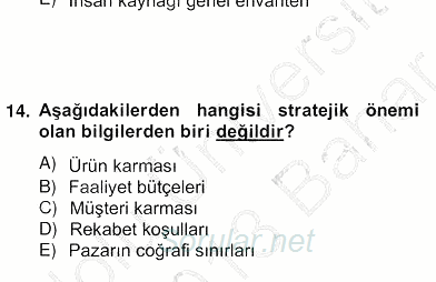 Örgütlerde İnsan Kaynakları Yönetimi 2012 - 2013 Ara Sınavı 16.Soru