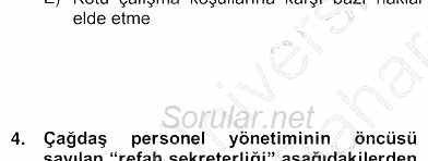 Örgütlerde İnsan Kaynakları Yönetimi 2012 - 2013 Ara Sınavı 5.Soru