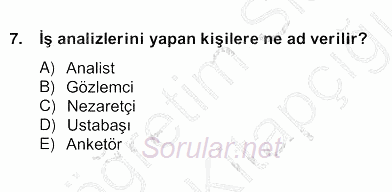 Örgütlerde İnsan Kaynakları Yönetimi 2012 - 2013 Ara Sınavı 9.Soru