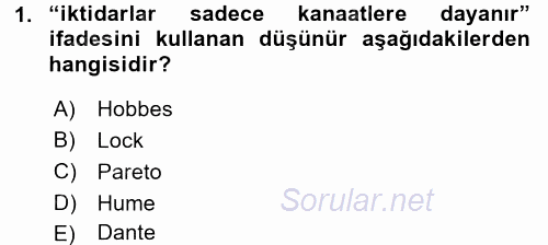 Medya Siyaset Kültür 2017 - 2018 Ara Sınavı 1.Soru