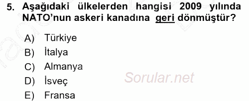 Amerikan Dış Politikası 2015 - 2016 Dönem Sonu Sınavı 5.Soru