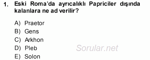 Hukuk Sosyolojisi 2014 - 2015 Tek Ders Sınavı 1.Soru