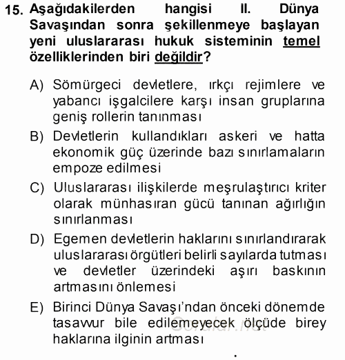 Hukuk Sosyolojisi 2014 - 2015 Tek Ders Sınavı 15.Soru