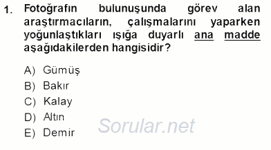 Fotoğraf Tarihi 2014 - 2015 Ara Sınavı 1.Soru