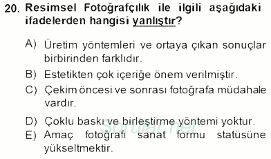 Fotoğraf Tarihi 2014 - 2015 Ara Sınavı 20.Soru