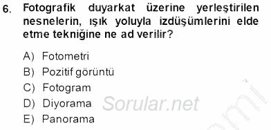 Fotoğraf Tarihi 2014 - 2015 Ara Sınavı 6.Soru