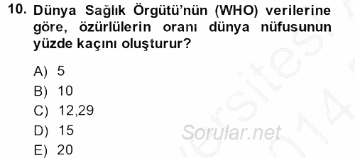 Sosyal Sorunlar 2013 - 2014 Dönem Sonu Sınavı 10.Soru