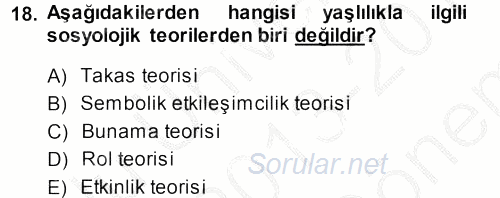 Sosyal Sorunlar 2013 - 2014 Dönem Sonu Sınavı 18.Soru