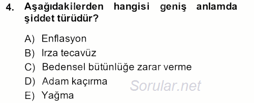 Sosyal Sorunlar 2013 - 2014 Dönem Sonu Sınavı 4.Soru