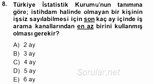 Sosyal Sorunlar 2013 - 2014 Dönem Sonu Sınavı 8.Soru