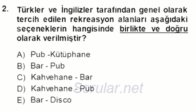 Genel Turizm Bilgisi 2013 - 2014 Dönem Sonu Sınavı 2.Soru