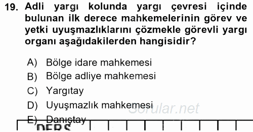 Hukukun Temel Kavramları 2015 - 2016 Ara Sınavı 19.Soru