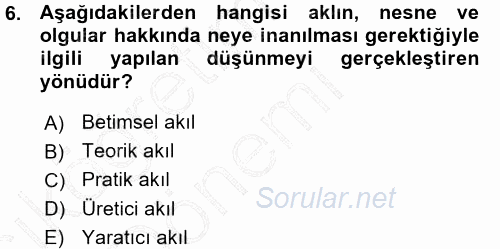 Hukukun Temel Kavramları 2015 - 2016 Ara Sınavı 6.Soru