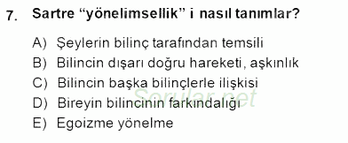 Çağdaş Felsefe 2 2014 - 2015 Dönem Sonu Sınavı 7.Soru