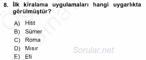 Dış Ticaretin Finansmanı ve Teşviki 2016 - 2017 3 Ders Sınavı 8.Soru