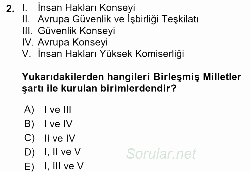 İnsan Hakları ve Demokratikleşme Süreci 2017 - 2018 Dönem Sonu Sınavı 2.Soru