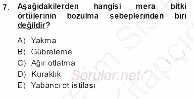 Ekoloji ve Çevre Bilgisi 2013 - 2014 Tek Ders Sınavı 7.Soru