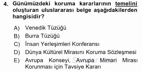 Arkeolojik Alan Yönetimi 2015 - 2016 Ara Sınavı 4.Soru